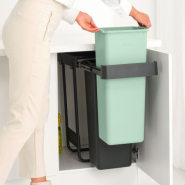 Poubelle tri sélectif Brabantia Sort & Go Built-in Bin - 2 x 30 Litres - Dark Grey - Garantie 10 ans_1