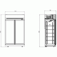 Réfrigérateur vitré 2 portes - Combisteel - Réf 7455.2405 - Capacité 1000 L - Noir - Plage de température 0/+10°C_1