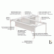 Bureau de direction X8 en verre blanc - Officity - 191, Droite, Noyer Canaletto_1