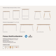 Bureau open space ergonomique et esthétique - Pieds inclinés en métal - Gamme Aska Columbia - Inspiration scandinave_1