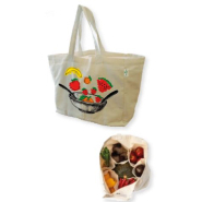 Sac réutilisable en coton biologique naturel 200 g/m² - 6 poches intérieures - 35H x 40L x 20P cm_1