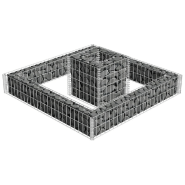 Vidaxl jardinière en gabion acier galvanisé 120x120x20 cm 141625_1
