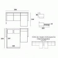 Canapé convertible d'angle Nordic 140cm - Matelas 16cm - Système express sommier lattes Renatonisi - Tweed gris silver_1
