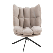 Fauteuil relax pivotant Pietra - tissu gris clair - design contemporain et confortable_1