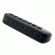 ROLINE Hub USB 3.2 Gen 1, 7 ports, prise type A, boutons interchangeables_1