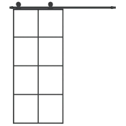 Vidaxl porte coulissante avec kit de quincaillerie 90x205 cm verre esg 3152141_1