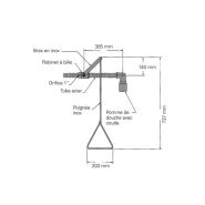 117415W - Douche de sécurité G 1643 pour montage mural - avec pommeau en plastique et tube en acier galvanisé_1