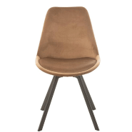 Chaise design RATRI en tissu marron - pieds métal noir - confort optimal et style moderne_1