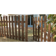 Portillon battant Mustang - l.100 x h.100 cm - marron - Quincaillerie fournie_1