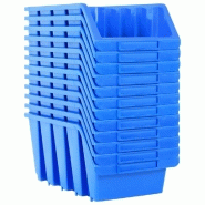 Vidaxl bacs de rangement empilables 14 pcs bleu plastique 146286_1