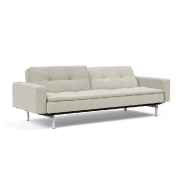 Canapé design Dublexo Chrome avec accoudoirs - Convertible lit 115x210 cm - Pieds chromés - Tissu Mixed Dance Natural_1