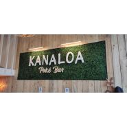 Logo ou lettres sur fond végétal synthétique - Lettres, Blanc_2