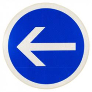 Panneau d'obligation B21-2 - Obligation de tourner à gauche avant le panneau - Résistant aux chocs - WP Signalisation_1