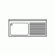 Plonge inox 1 bac sur support - P 500 mm - 1000, à droite_1