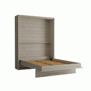 Armoire lit escamotable Mykonos en pin - Couchage 160x200 cm - Design chic et ouverture assistée_1