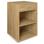 Comptoir Vertigo T01 avec tiroir MDF naturel et chêne clair 60x60x93cm_1