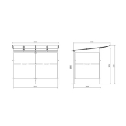 Abri vélos MODULO - simple et soigné avec toiture légèrement courbée, pose par scellement_1