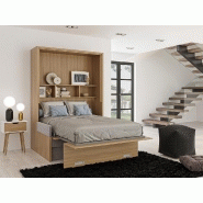 ARMOIRE LIT ESCAMOTABLE NAXOS SOFA 140*200 CM MERISER TISSU GRIS MÉCANIQUE SEDAC MERAL_1