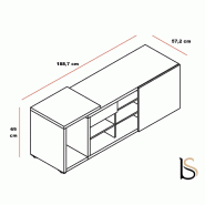Crédence basse Mito - MDD - Sycomore clair, Noir brillant_2