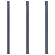 Vidaxl poteaux de clôture 3 pcs gris foncé 185 cm aluminium 148987_1