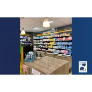 Hygiaphone mobile en plastique - Protection de comptoir en PMMA incolore ou PETG pour commerçants_1