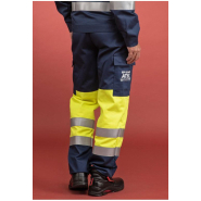 Pantalon multirisques ATEX haute visibilité jaune fluo - réf. 601*ATX - bandes rétroréfléchissantes ignifuges et poches genouillères_1