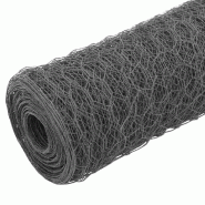 Vidaxl grillage acier avec revêtement en pvc 25x0,5 m gris 143275_1