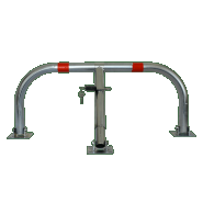 Arceau de parking SPM1 ECO V2 - Tube acier galvanisé Ø 45 mm avec deux bandes rouges, cadenas renforcé et 12 points d'ancrage_1