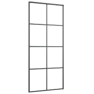 Vidaxl porte coulissante verre esg dépoli et aluminium 90x205 cm noir 151671_1
