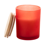 Bougie parfumée - cannelle - cire végétale - verre dépoli avec couvercle en bambou - 200g_1