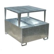 Bac de rétention cubique en acier, avec soutirage ( 1050 litres )_1