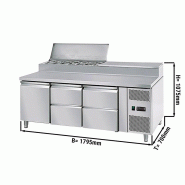 Saladette réfrigérée à capot - 1 porte, 4 tiroirs avec 8 bacs GN 1/3_1