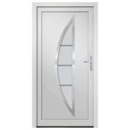 Vidaxl porte d'entrée blanc 108x208 cm pvc 3187872_1