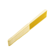 Éventail en papier - branches en bambou - couleur jaune - poids 17,3g_1