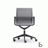 Fauteuil visiteur en résille Luma - Sokoa - Noir_1