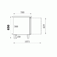 Table réfrigérée 650 haute 3 portes l1795mm 7450.0760 COMBISTEEL_1