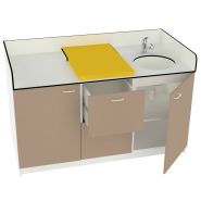 Meuble de change Classico 17 - avec rangement, vasque et matelas pour crèche, hôpitaux, maternité, pédiatrie