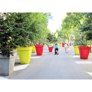 Pot en polyéthylène rotomoulé avec bac intérieur amovible - Urban Carré - Léger, recyclable et résistant aux UV_1