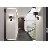 Applique murale DIAGONAL - abat-jour rond en acier - culot E27 - coloris blanc_1