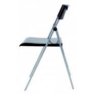 Cpsmile - Chaise pliante Glossy noire - structure en acier - design moderne et solide_1