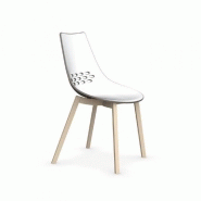 Lot de 2 chaises JAM W grège - coque bicolore en techno-polymère, piétement en hêtre blanchi - fabrication 100% italienne_1