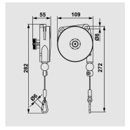 Équilibreur enrouleur 9300NY-9303NY - câble en polypropylène - capacité 0,2 à 3 kg - course 1600 mm_1