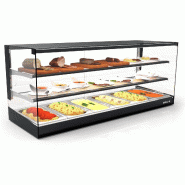 Vitrine chauffante LOGIC - Bain marie - 6 bacs GN 1/3 - 3 niveaux | Sayl Barcelona_1