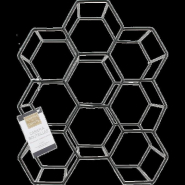 Casier bouteilles filaire noir en nid d'abeilles_1