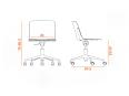 Chaise pivotante sur roulettes BOW avec assise tapissée - Deskissimo_1
