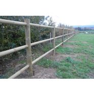 Clôture bois harmonie pour chevaux - Horse Stop - 2 lices, 130 cm, pin sylvestre - ref. Bh14200-2_1