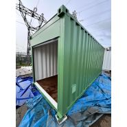 Container 20 pieds stockage avec rideau alu isolé en façade_2