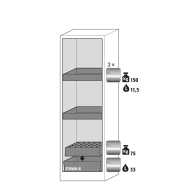 Armoire de sécurité Q-PEGASUS-90 modèle Q90.195.060.WDAC - Réf 30074-041-30746 - Type 90 - Certifiée NF EN 14470-1_1