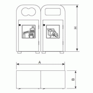 Corbeille TURA 90 litres tri sélectif_1