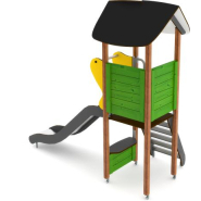 Structure multi-jeux 3 à 5 ans - Unimini Eima 8047625 - Hags - Poteaux et panneaux bois_1